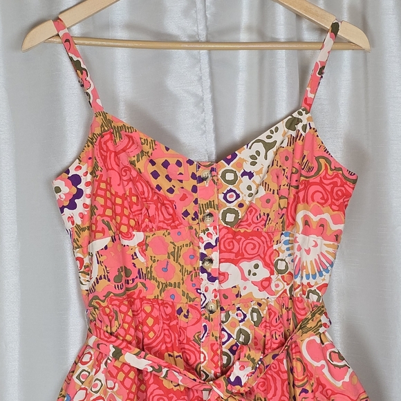 J. Crew Women's Floral Sleeveless Button Down Dress Pockets Belted Fairy Chic 6 - Picture 8 of 16